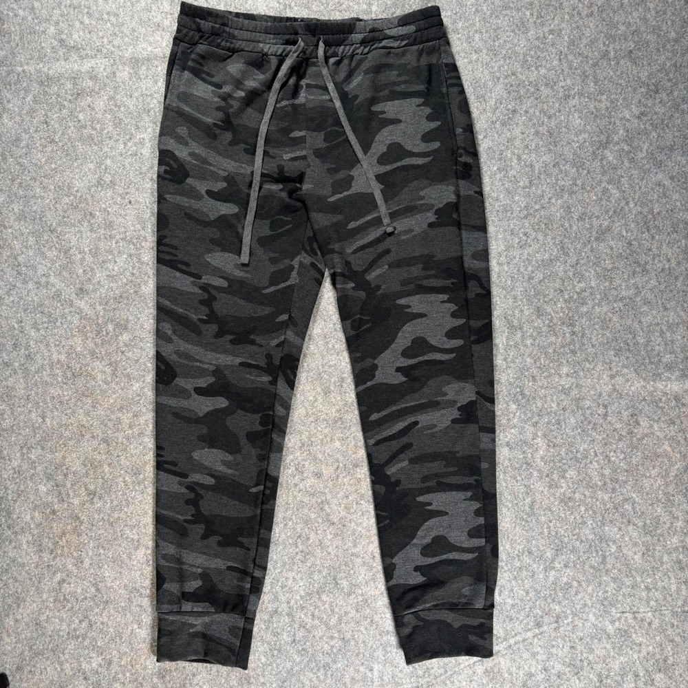 Velvet by Graham Spencer Camo Jogger Sweatpants Mens Sz M Black Grey Relaxed Fit